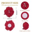 thumbnail image 2 of Chiffon Flowers Rhinestone Pearl Sewing Fabric Flowers Artificial Appliques Embellishments Red, 2 of 7