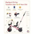 thumbnail image 6 of 2-in-1 Tricycle, Push Tricycle with Parent Steering Detachable Handle, 9-Stage Adjustable Handlebar, Toddler Trike with Safety Belt, Clutch Pedals & Dual Basket, 6 of 6
