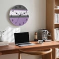 thumbnail image 6 of Wall Clock 14 Inch Retro Morocco Striped Pattern Round Silent Decorative Wall Clocks Battery Operated for Living Room Bedroom Kitchen Classroom Decor, Lavender Purple,Large, 6 of 7
