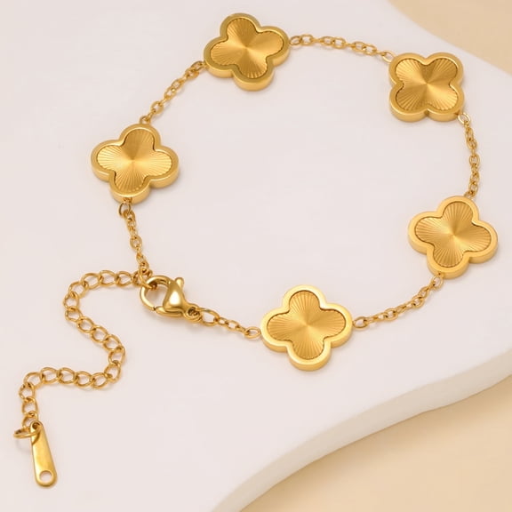 3PC Gold Stainless Steel Bracelet Jewelry Women's Gift Valentine's Day Gift Strings Chain