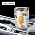 thumbnail image 5 of SKYSONIC Alpaca Tumbler Stainless Steel Double Wall Vacuum Reusable Insulated Mug with Straw and Built-in Coaste for Cold and Hot Beverages, 12oz, 5 of 7
