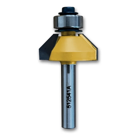 Sommerfeld Chamfer Router Bit Tool w/Bearing 45CA,1CD,7/16CL,2OL,1/4SH