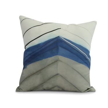 Simply Daisy, 16" x 16" Boat Bow Center, Geometric Print Outdoor Pillow, Taupe