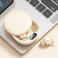 thumbnail image 2 of RBCKVXZ Wireless Earbuds IPX7 Wireless Bluetooth 5.4 Earphones with 400mAh Charging Case LED Digital Display Ear Buds Birthday Gifts, Beige, 2 of 9