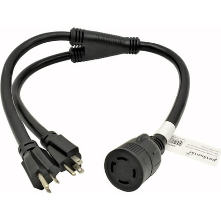 

Parkworld 886115 Combiner Household (2) 5-15 Plug to Generator Twist Lock L14-30 Receptacle Y Adapter Cord