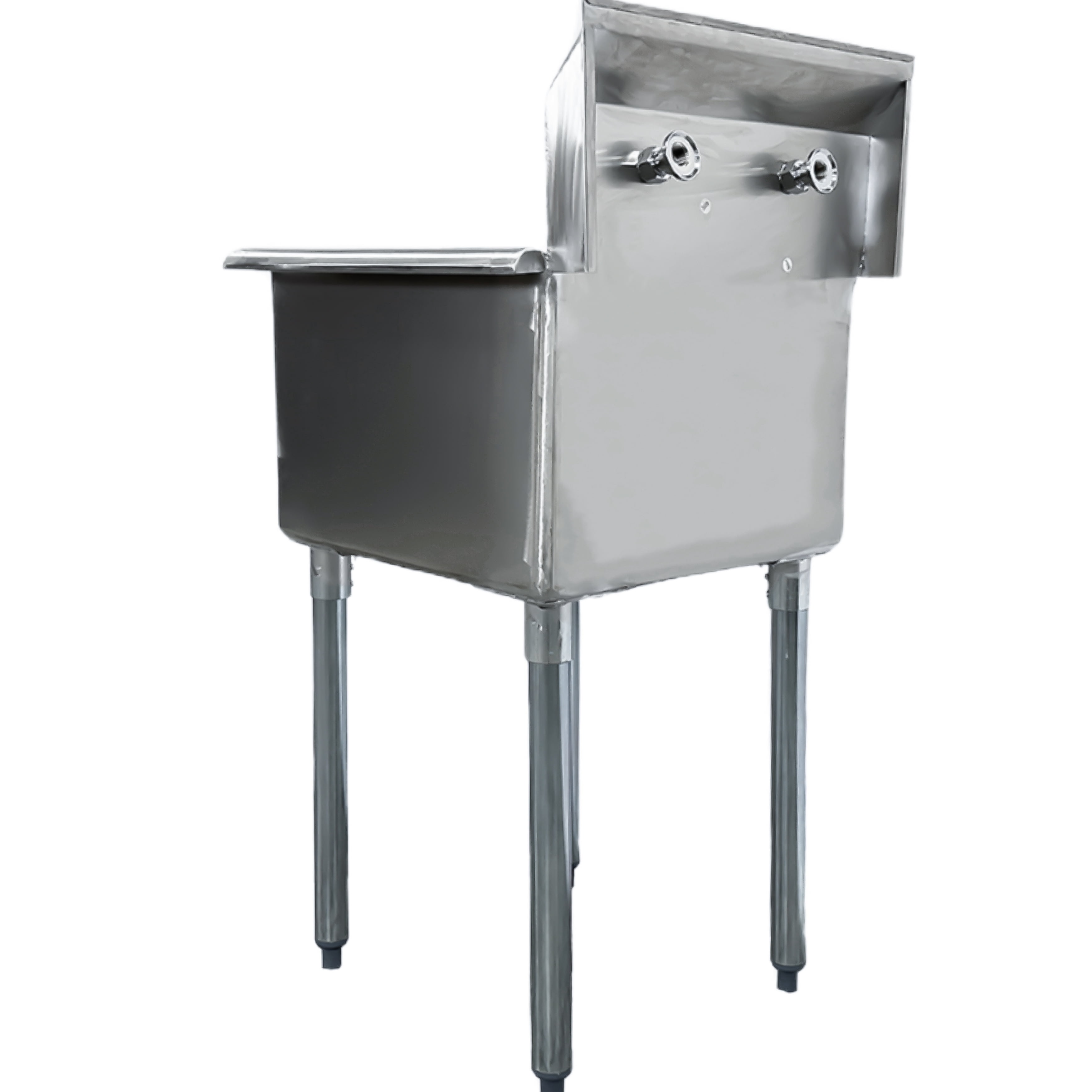 NSF 45 in. 3 Compartment Utility Sink with Faucet, Drainboard Utility Sink, Workshops Use Freestanding Sink with Legs