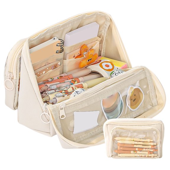 High Capacity Pencil Case Detachable Pen Bag 9 Compartment Pencil Pouches