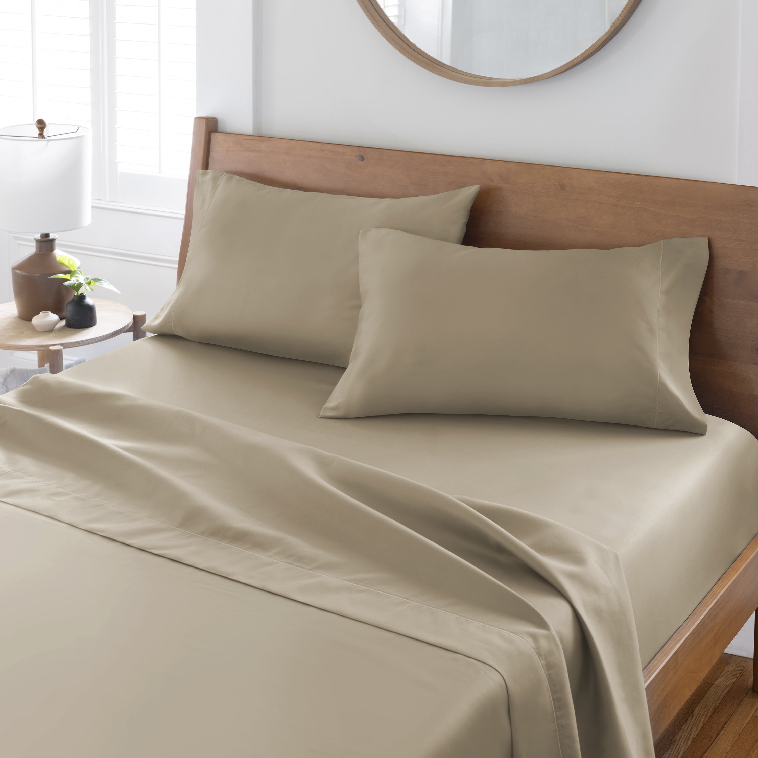 Better Homes & Gardens 2-Piece 400 Thread Count Performance Pillowcase Set, Almond Biscuit, Queen