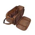 thumbnail image 4 of Organizador artículos aseo viaje, neceser ducha y baño, impermeable con asa, bolsa afeitado resistente al agua para gimnasio y camping. Marrón, 4 of 8