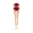 thumbnail image 3 of ANGARA Natural Half Eternity Five Stone 3.75 ct Ruby Wedding Band in 14K Rose Gold for Women (Size-5.5mm) | July Birthstone, Birthday, Anniversary, Jewelry Gift for Women | Natural Ruby Ring, 3 of 10