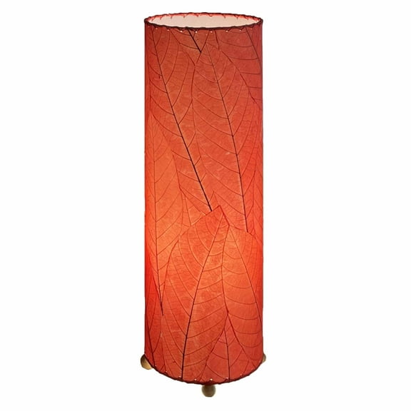 Eangee 24 Inch Cocoa Leaf Cylinder Table Lamp Red