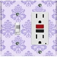 thumbnail image 1 of Metal Light Switch Plate Cover Damask Purple DAM003, 1 of 13