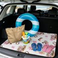 thumbnail image 2 of Garronmavis Pink Horse Horseshoe Bow Car Trunk Mat Washable Rear Cargo Cover Pet Friendly Western Style Auto Interior Accessory, 2 of 7
