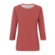 thumbnail image 2 of Camisa raglán informal de manga 3/4 para mujer, cuello redondo, poliéster, color liso, estilo informal y moderno, tallas S-XXL, 2 of 2