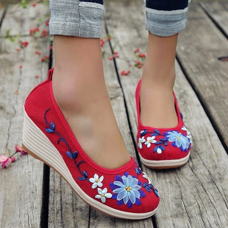 

ERTUTUYI Fashion Women s Casual Shoes Breathable Thick-soled Outdoor Leisure Sandals Red 39