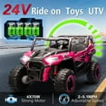 thumbnail image 2 of ThunderBolt 24V 2 Seater Ride on Car UTV for Kids, Electric Powered UTV with Remote Control, 4WD&4 Wheel Suspensions,Extra-Wide 20.47in Seat Ride on Toys for Boys Girls, LED Lights,Bluetooth, 2 of 26