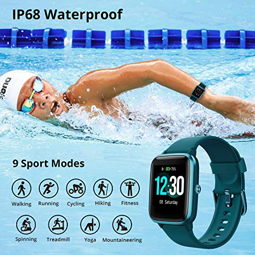 Fitpolo Fitness Tracker with Heart Rate Monitor, Smart Watch 1.3 inches  Color Touch Screen IP68 Waterproof Step Calorie Counter Sleep Monitoring  Pedometer Watches Activity Trackers (Midnight Green) | Walmart Canada