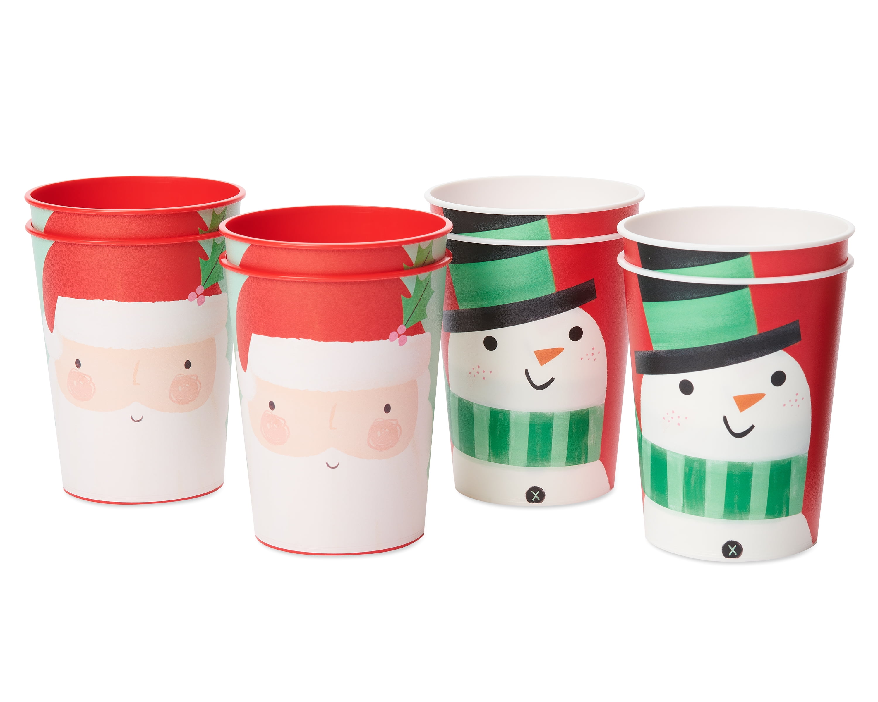 American Greetings Christmas Party Supplies, Polar Bear and Penguin 16 oz.  Reusable Plastic Cups (8-Count) 