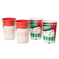 thumbnail image 2 of American Greetings Christmas Party Supplies, Santa and Snowman 16 oz. Reusable Plastic Cups (8-Count), 2 of 3