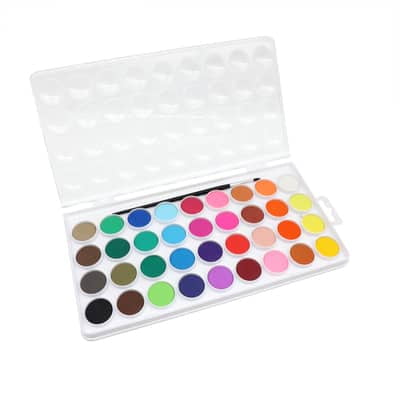 36 Color Watercolor Pan Set with Natural Hair Brush by Artist's Loft Fundamentals - Watercolor Set for Students - Teachers - Artists - Bulk 12 Pack