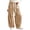 Khaki #157, variant on Women's Boho Corduroy Balloon Harem Pants Slouchy Straight Leg Trousers with Pockets L