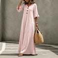 thumbnail image 4 of Bxsruta Womens Maxi Dress Casual V Neck Ruffle Sleeve Long Dresses Summer Flowy Vacation Wear, 4 of 8