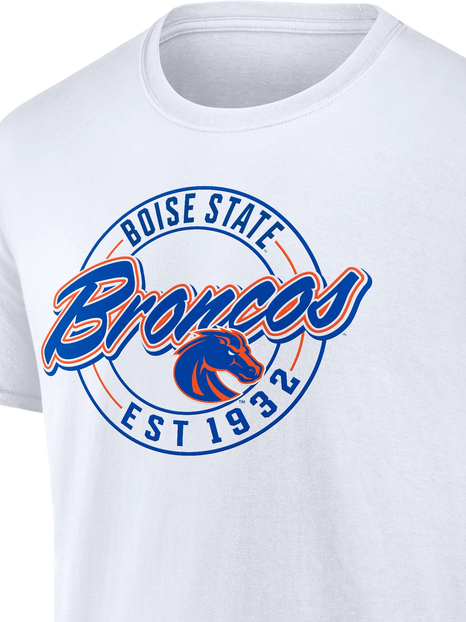 NCAA Boise State Broncos Men's Cotton White Short Sleeve T-Shirt