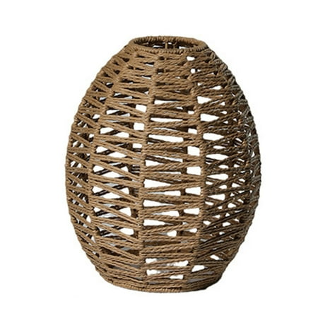 

FAIOIN Handmade Lamp Shade Rope Woven Pendant Lamp Shade Natural Hanging Light Cover Retro Light Fixture Shade for Restaurant