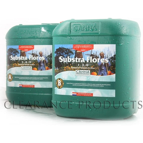 Canna Substra Flores A&B 5 Liters (Soft Water) Hydroponic Base Nutrient 5L .#GH45843 3468-T34562FD80603