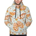 thumbnail image 4 of Bingfone Retro Floral Butterfly Men'S Drawstring Hoodie Long Sleeve Pocket Sweatshirts-Large, 4 of 9