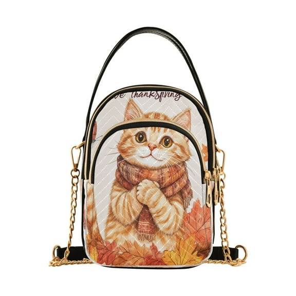 YAZAOO Cross Body Fashion Shoulder Waist Purse Bags Cat in Autumn Pocket Handbags