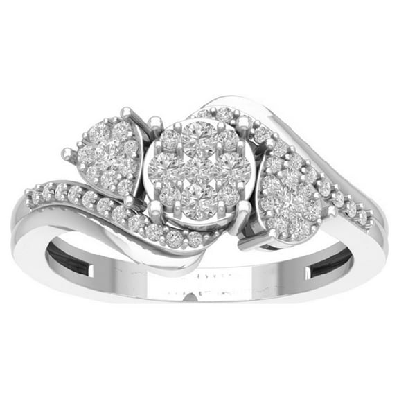 Araiya 14K White Gold Cluster Diamond Ring (1/2 cttw, I-J Color, I2-I3 Clarity), Size 7
