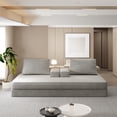 thumbnail image 6 of Miekor Furniture 86.6" Multifunctional Convertible Sofa Bed with 2 Removable Backrests and 2 Pillows,Fuffy Chenille Fabric Sofa,Chaise Lounge,Game Pad,DIY Modern Upholstered Couch,Deep Seat Couch MK56, 6 of 11