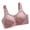 Pink, variant on Womens Solid Wireless Adjustable Strap Breathable Seamless Support Front Open Closure Bra