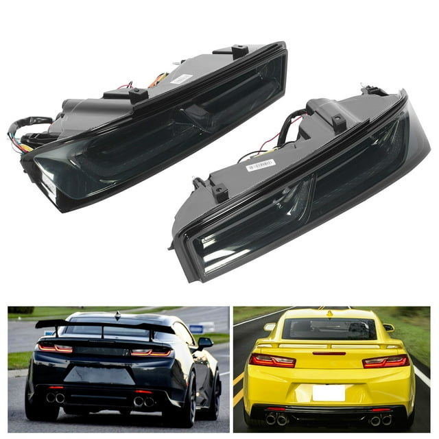 Aqxreight - LED Taillight, Full LED Dynamic Tail Lights Smoked Lens Car Accessory Fit For Camaro 2016-2018