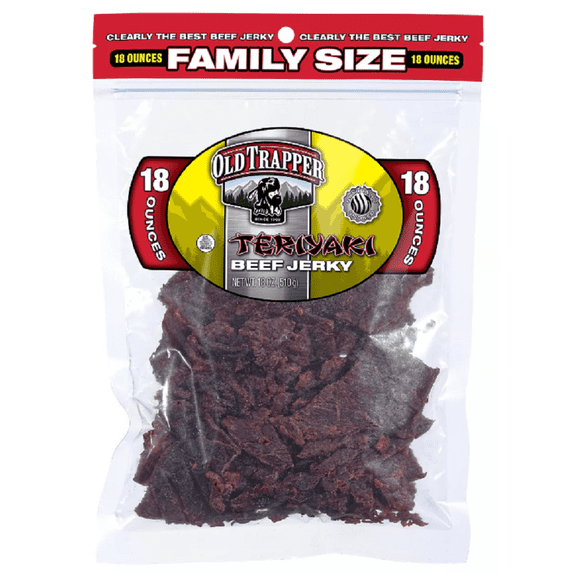 Old Trapper 28321T Family Size Teriyaki Beef Jerky, 18 oz.