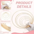 thumbnail image 3 of Uxcell 8Pcs Dream Catcher Rings, 2.4" Metal Hoops for Crafts Wreath Hoop Rings for Wall Hanging Crafts Home Decorations DIY Wedding Wreath Decor, Gold 2.1, 3 of 7