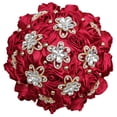 thumbnail image 1 of Qarigey Ramo de simulación de satén de bajo mantenimiento, durabilidad duradera para ramos de boda, ramo de novia Ropa, zapatos y accesorios Miscelánea vino rojo, 1 of 6