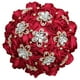 thumbnail image 2 of Jumpingount Ramo de novia de rosa de satén de seda, decoraciones de boda, ramo de simulación de satén para interiores o exteriores Ropa, zapatos y accesorios Miscelánea vino rojo, 2 of 6