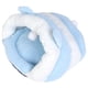 thumbnail image 2 of Felpa invierno cálido gato cueva casa mascota gatos cama nido para dormir color azul y blanco (S), 2 of 8