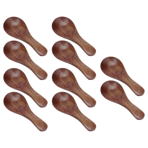 Pequeñas Cucharas De Madera, Cucharadita De Miel De Madera Compacta Sólida Ecológica Para Té Para Café