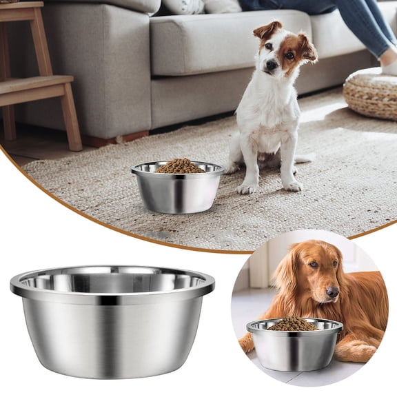 Stainless Steel Pet Feeder Bowl Heavy Duty Metal Food Water Dish for Dogs and Cats