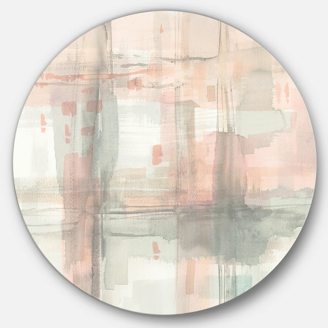 Designart 'Intersect II Grey' Shabby Chic Metal Circle Wall Art