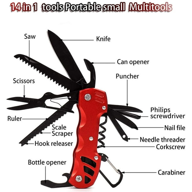 Multi-Tool Pocket Knife, Swiss Style Keychain Knife for Camping