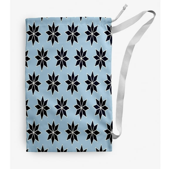 Simply Daisy Canvas Christmas Stars 18 x 29 in Navy Laundry Bag