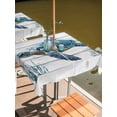 thumbnail image 2 of Square Outdoor Tablecloth with Umbrella Hole Sea Turtle Blue Outside Table Cloth Waterproof Patio Table Cover Coastal Ocean Seaweed Wood Grain Zipper Tablecloths for Picnic Party Camping 54x54 Inch, 2 of 8