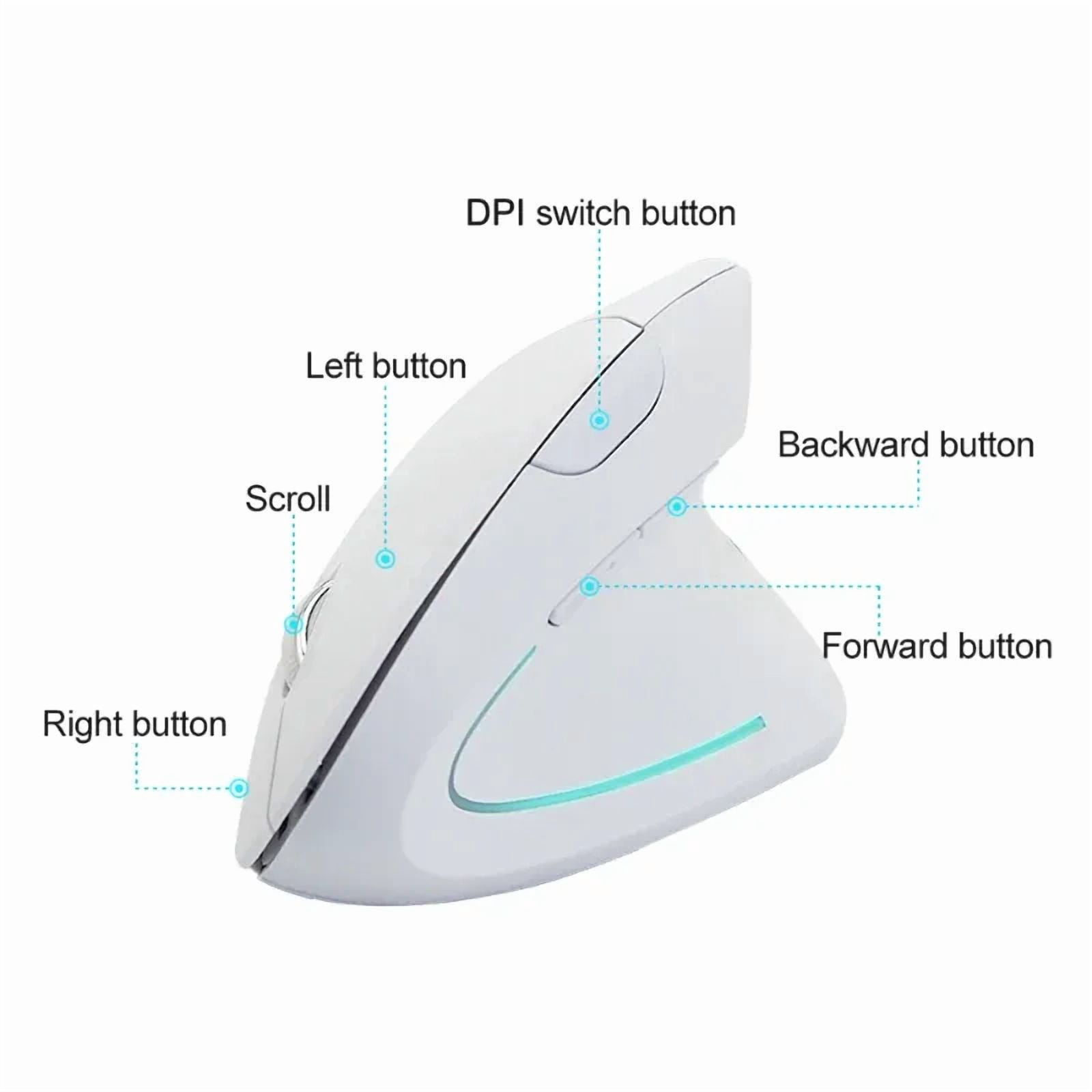 JSY-5 2.4G USB Dual Side Scroll Wheel Mouse For Gamer Computer Laptop Rechargeable Gaming Mouse 1200DPI Ergonomic Vertical Mouse
