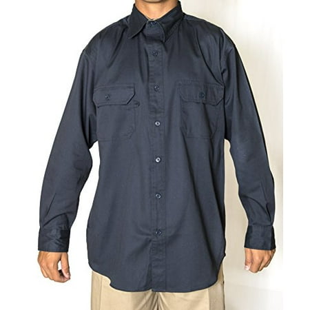 poly bco twill uniform regular navy sleeve cotton shirt collar