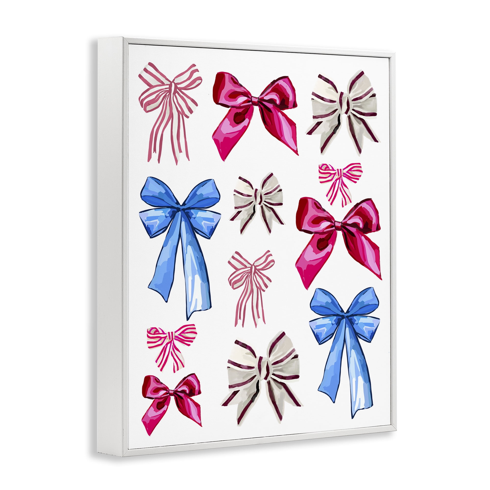 Stupell Industries Varied Fashion Ribbons Beauty & Fashion Painting White Framed Art Print Wall Art, 16 x 20