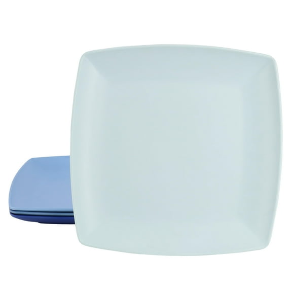 Gibson Home Jayson Melamine Dinner Plate, Set of 4, 10.5-inch Square, Blue
